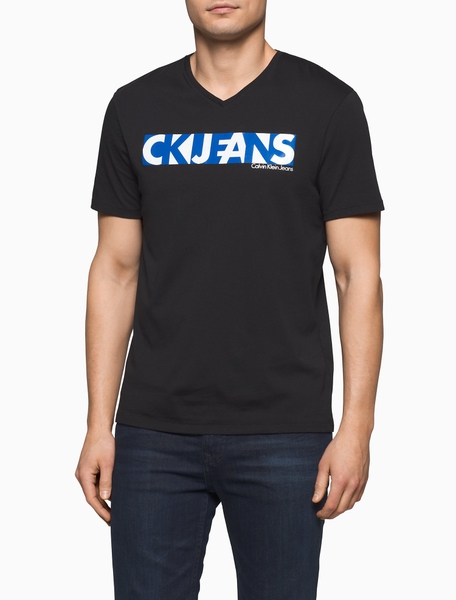 Áo thun T.Shirt - Calvin Klein jeans V xám S
