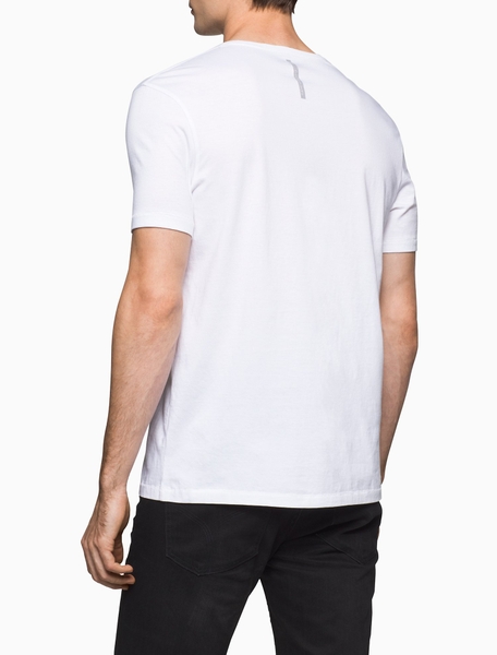 Áo thun Calvin Klein - CK T.shrit không cổ trắng phối đen vàng chanh