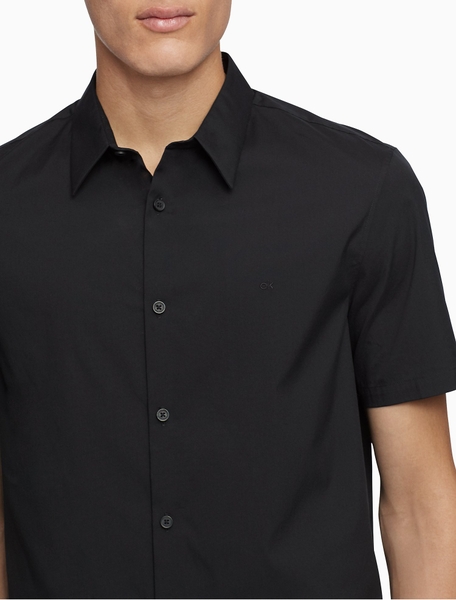 Áo sơ mi nam calvin klein tay ngắn đen with logo