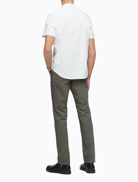 Áo sơ mi nam calvin klein tay ngắn trắng with logo