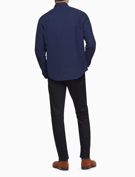 Áo sơ mi nam calvin klien jeans tay dài xanh navy nút bấm