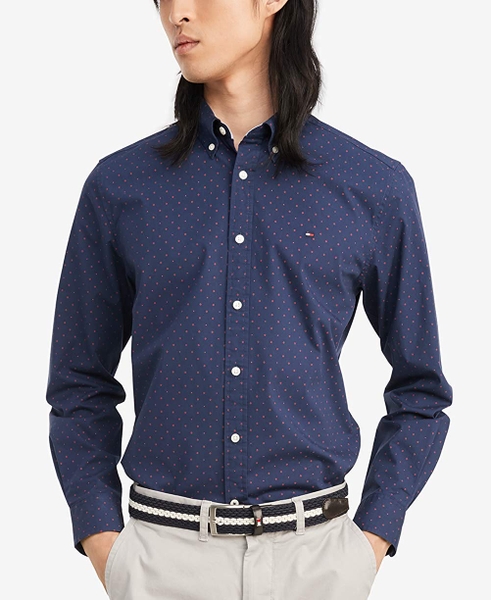 Áo sơ mi nam Tommy Hilfiger tay dài trắng sọc dọc nhiều màu