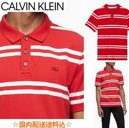 Áo thun nam calvin klein Jeans đỏ sọc trắng with logo CK