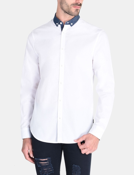 Áo sơ mi Nam Armani Exchange trắng phối cổ