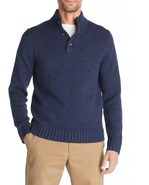 Áo lạnh Izod Quarter Zip Sweater xanh Navy cổ cài nút