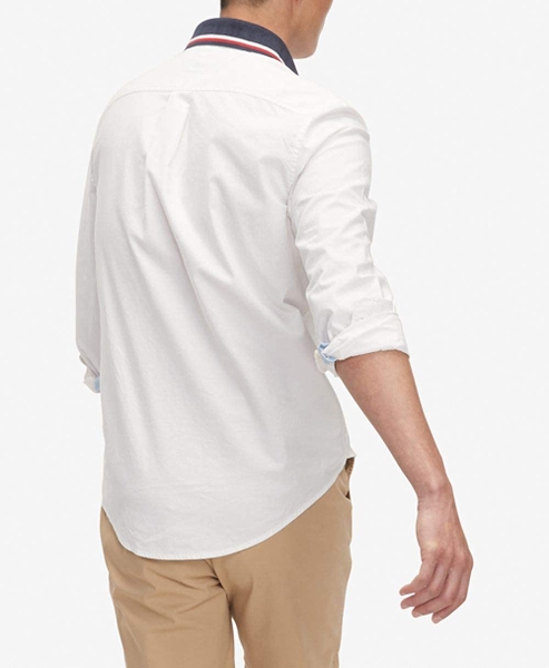 Áo sơ mi nam Tommy Hilfiger tay dài trắng cổ phối