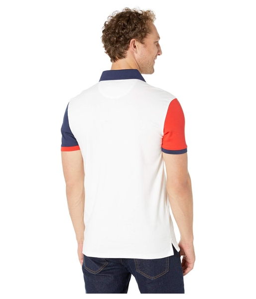 Áo thun nam calvin klein trắng phối cổ xanh túi with logo