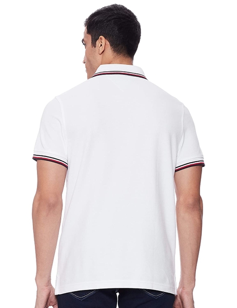 Áo thun nam Tommy Hilfiger màu trắng tay và cổ viền