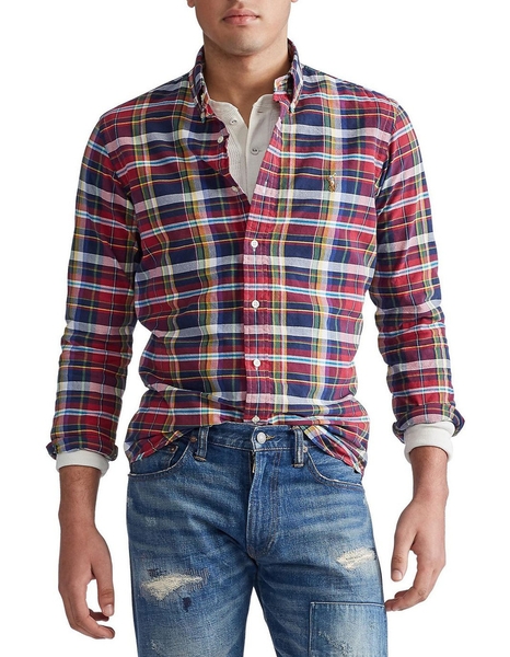 Áo sơ mi Nam Polo Ralph lauren tay dài caro đỏ logo ngựa 2 màu