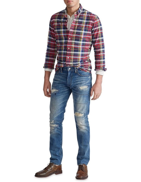 Áo sơ mi Nam Polo Ralph lauren tay dài caro đỏ logo ngựa 2 màu