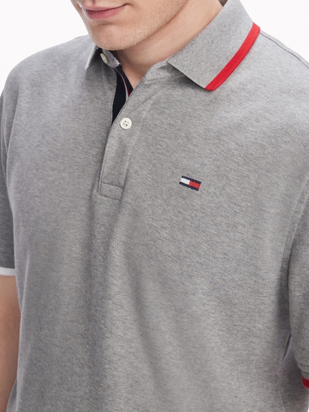 Áo thun Nam Tommy Hilfiger xám phối cổ classic
