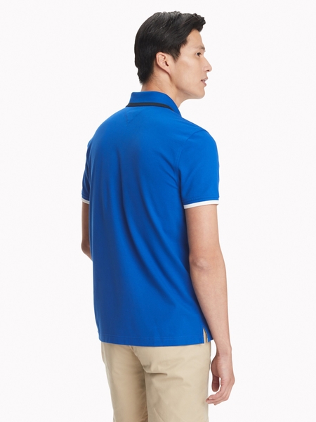 Áo thun nam Tommy Hilfiger màu xanh phối sọc và chữ