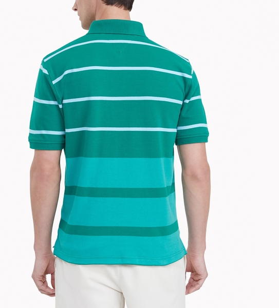 Áo thun nam Tommy Hilfiger màu xanh phối sọc hàng hiệu xách tay USA