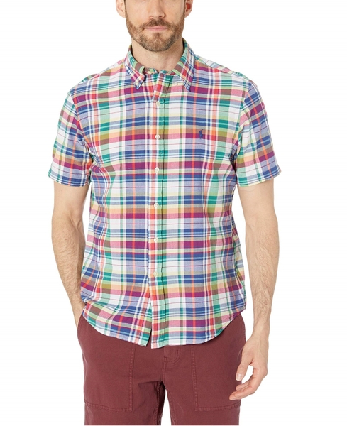 Áo sơ mi nam Polo ralph lauren ngắn tay caro nhiều màu , Indianmadras
