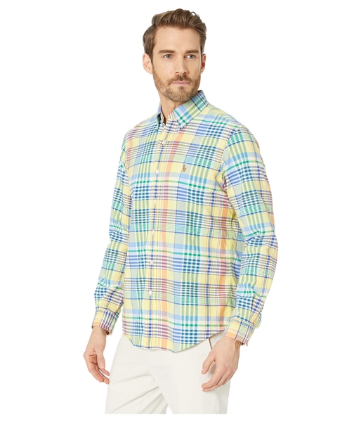 Áo sơ mi Nam Polo Ralph lauren tay dài caro vàng  xanh