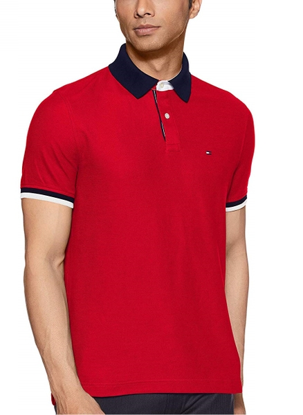 Áo thun nam Tommy Hilfiger màu đỏ tay phối