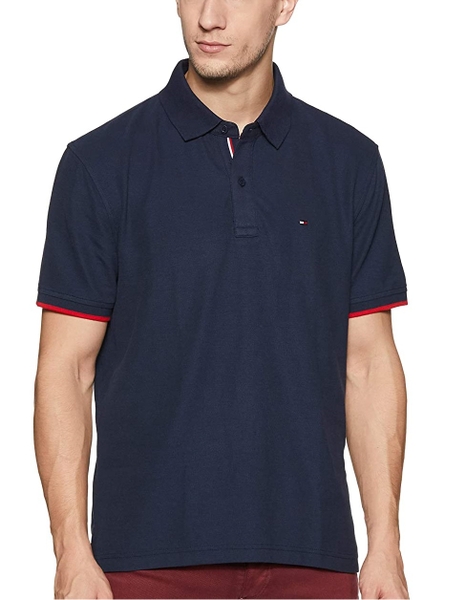 Áo thun nam Tommy Hilfiger màu xanh navay tay phối