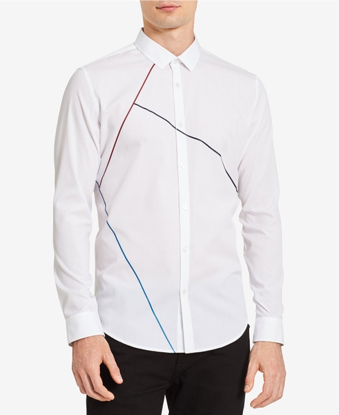 Áo sơ mi Nam - Calvin Klein - Trắng phối -Slimfit