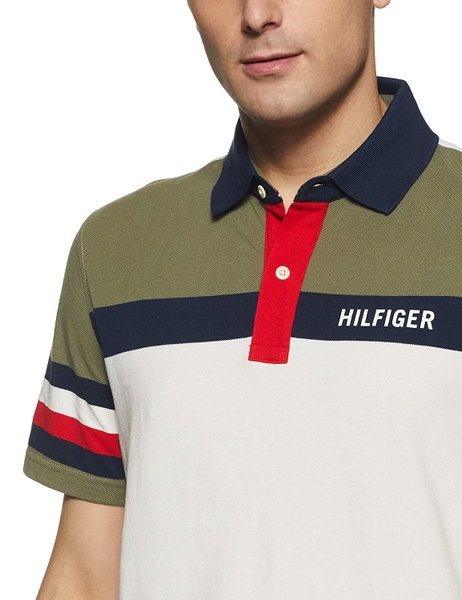 Áo thun Nam Tommy Hilfiger trắng kem phối nâu with chữ
