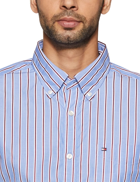 Áo sơ mi nam Tommy Hilfiger tay dài xanh sọc