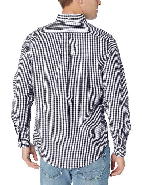 Áo sơ mi nam Tommy Hilfiger tay dài caro trắng navy