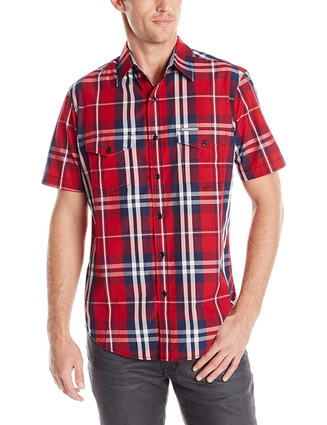 Áo sơ mi nam US Polo Assn ngắn tay Caro đỏ 2 túi