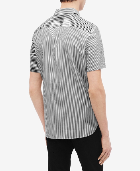 Áo sơ mi nam calvin klein ngắn tay caro phối túi with logo