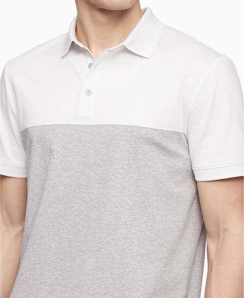 Áo thun nam CK trắng phối xám with logo