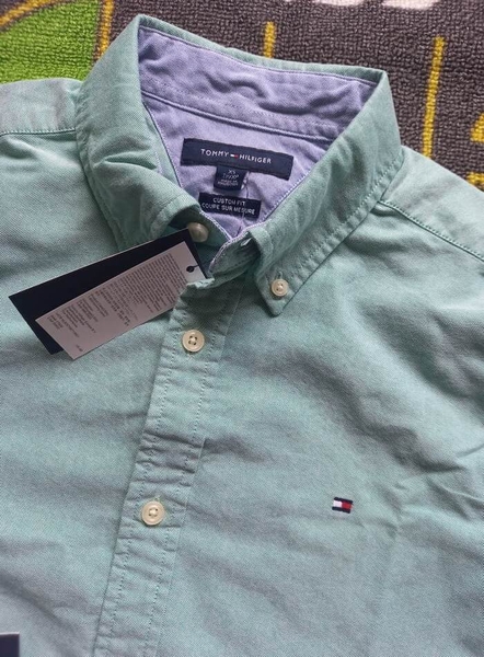 Áo sơ mi Nam Tommy Hilfiger xanh lá Custom Fit