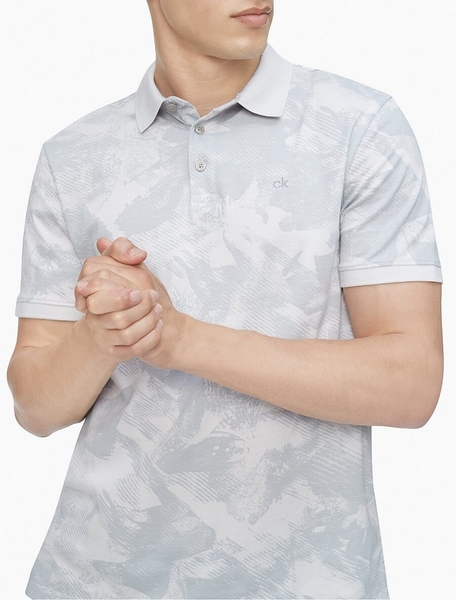 Áo thun nam calvin klien trắng phối họa tiết