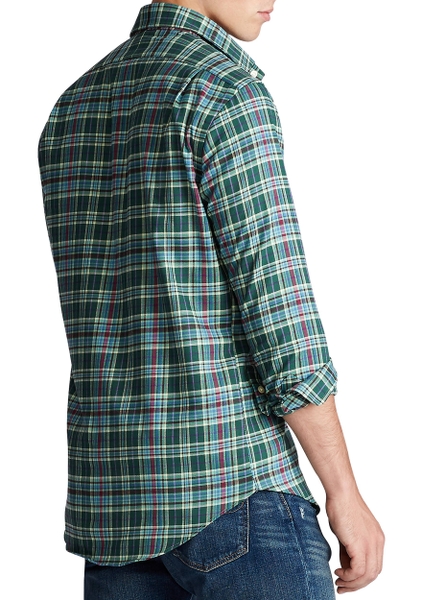 Áo sơ mi Nam Polo Ralph lauren tay dài caro xanh ngựa đỏ