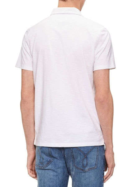 Áo thun nam calvin klein trắng phối sọc ngang ngực đen and xanh