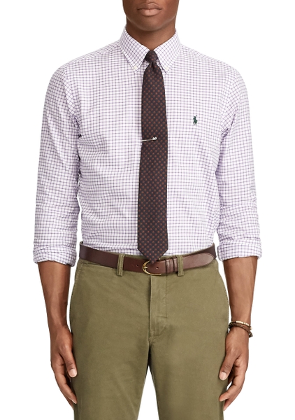 Áo sơ mi nam Polo Ralph lauren caro trắng tím