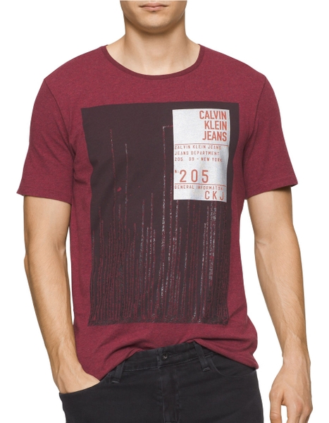 Áo thun Nam Calvin Klein Jeans - nâu đỏ chữ S
