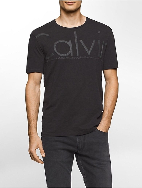 Áo thun Nam Calvin Klein Jeans - không cổ Đen - có chữ -S,M