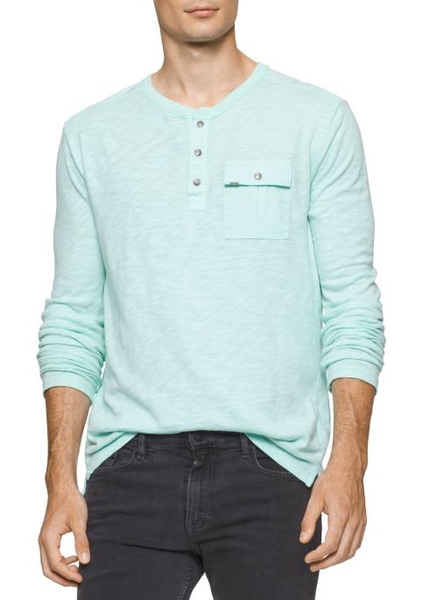 Áo thun Nam dài tay Calvin Klien Jeans Xanh có túi S