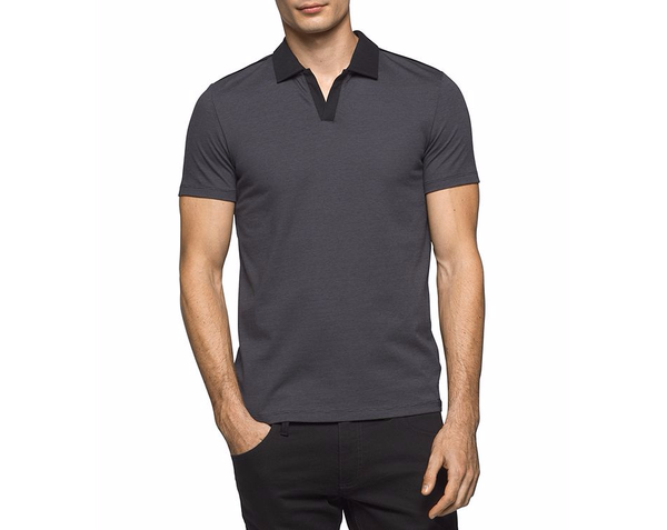 Áo thun Nam Calvin Klien đen sọc nhuyễn cổ đen Slimfit