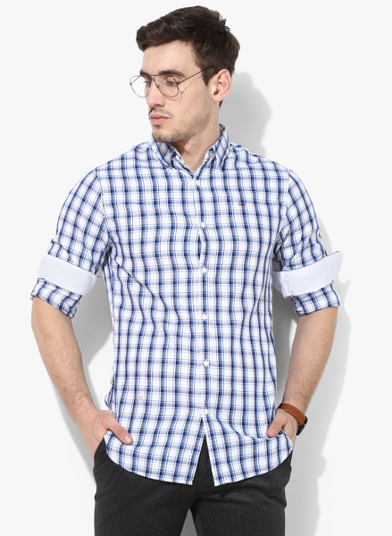 Áo sơ mi nam Tommy Jeans tay dài caro xanh Slimfit