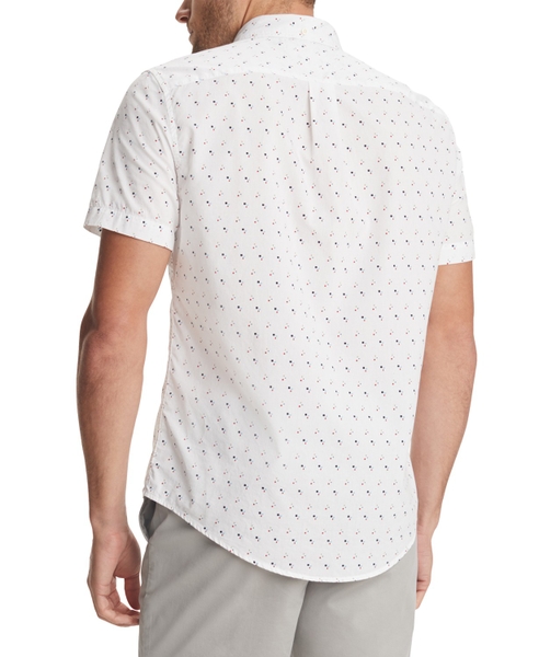 Áo sơ mi nam Tommy Hilfiger tay ngắn sọc xanh phối chữ