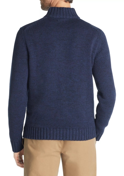 Áo lạnh Izod Quarter Zip Sweater xanh Navy cổ cài nút