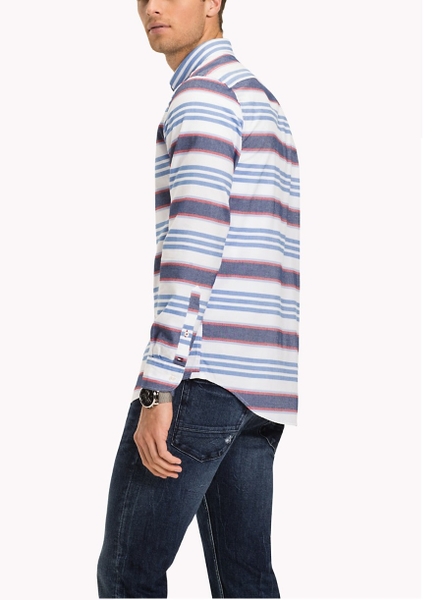Áo sơ mi nam Tommy Hilfiger tay dài sọc ngang