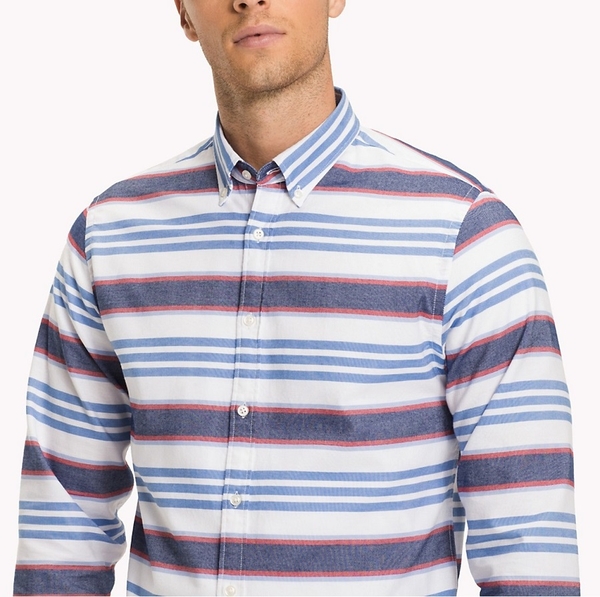 Áo sơ mi nam Tommy Hilfiger tay dài sọc ngang