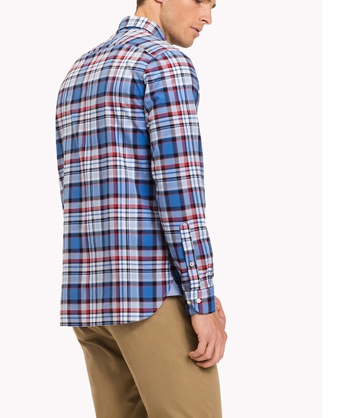 Áo sơ mi nam Tommy Hilfiger dài tay caro xanh đỏ