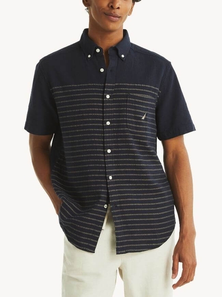 Áo sơ mi Nautica classic sọc phối tay ngắn hàng chính hãng