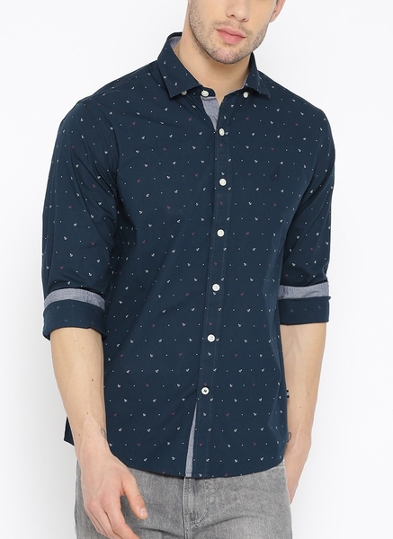 Áo sơ mi nam Nautica dài tay xanh navy phối
