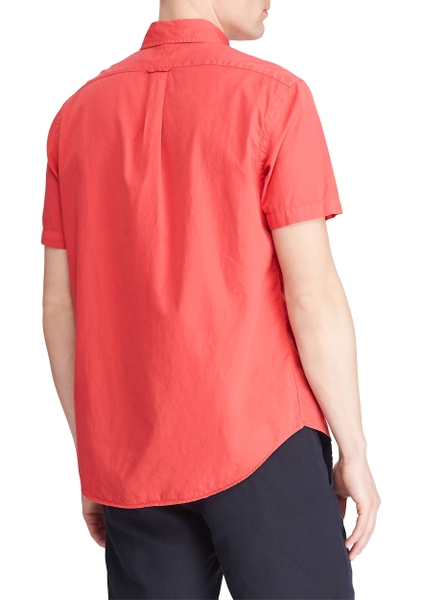 Áo sơ mi nam Polo Ralph lauren ngắn tay đỏ with logo xanh