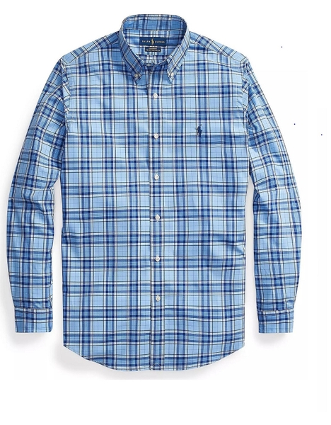 Áo sơ mi Nam Polo Ralph lauren tay dài caro xanh phối