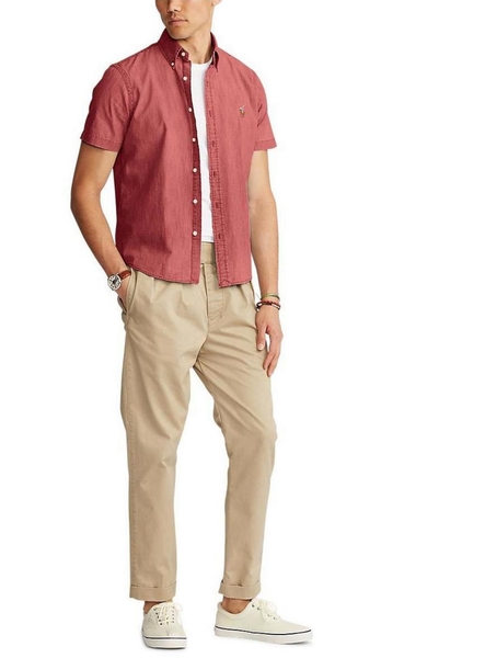 Áo sơ mi nam Polo Ralph lauren tay ngắn màu gạch