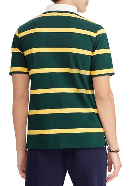 Áo thu nam Polo Ralph lauren xanh rêu sọc vàng with logo