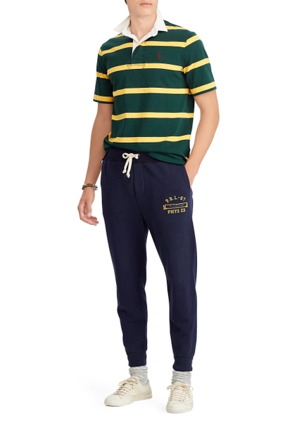 Áo thu nam Polo Ralph lauren xanh rêu sọc vàng with logo